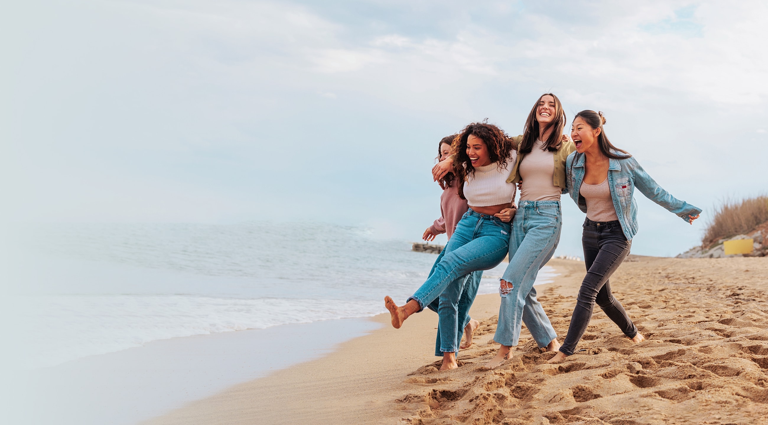Friends enjoying a fun day at the beach.