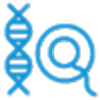 DNA helix and circular symbol illustration.