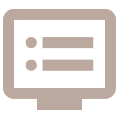 Computer screen with list interface elements