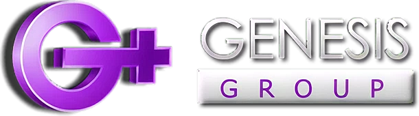 Genesis Group logo with G+ symbol.