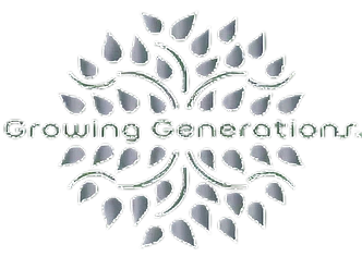 Logo of Growing Generations with decorative tree design.