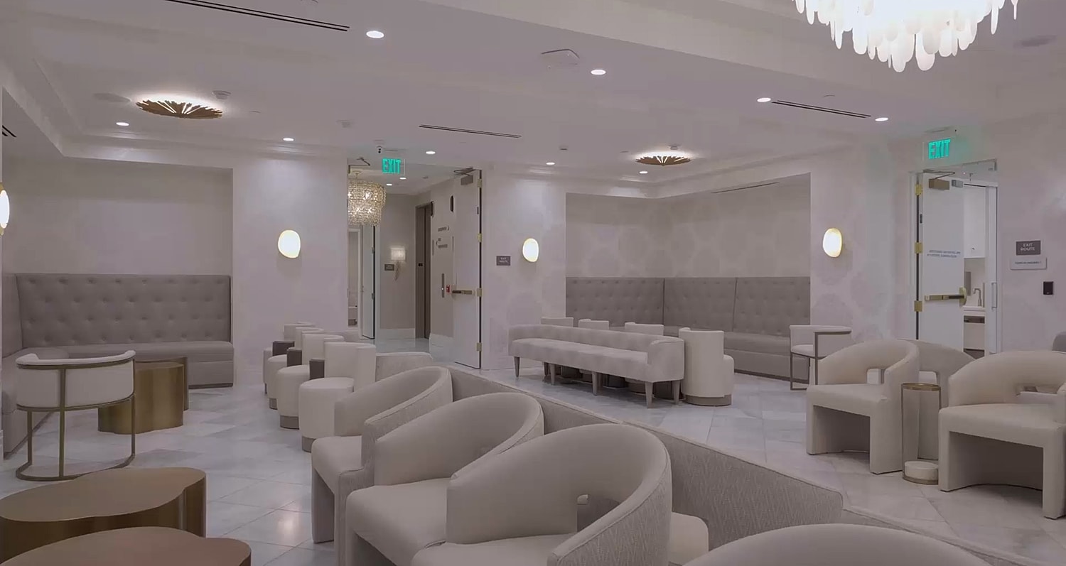 Modern waiting area with elegant seating options.